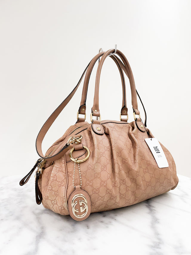 Bolsa Gucci Sukey Signature Old Rose Monograma