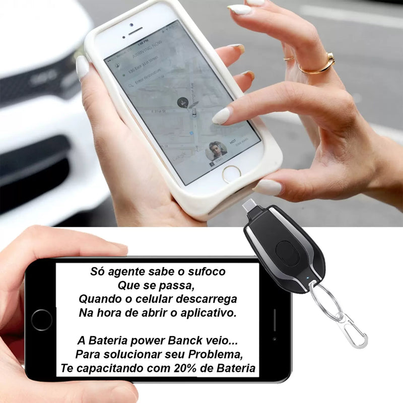 PowerCnx Chaveiro Carregador: Suporta iPhone e Android | Oferta Especial - Compre 1, Leve 2 - Somente Hoje!