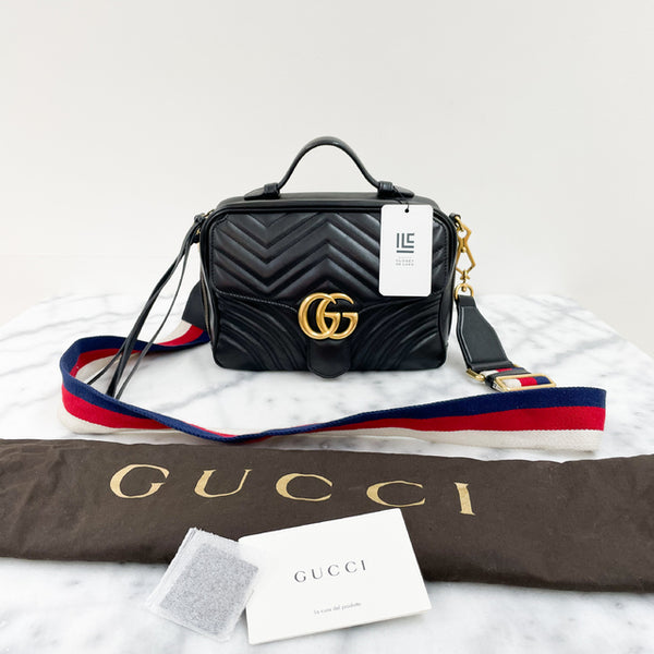 Bolsa Gucci GG Marmont Sylvie WEB Preta