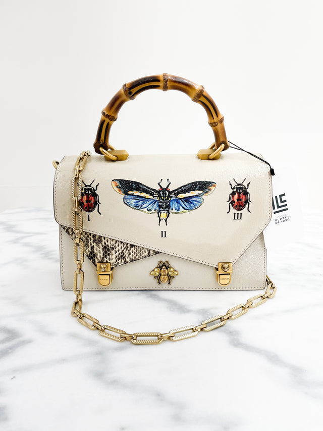 Bolsa Gucci Ottilia Bamboo Off White