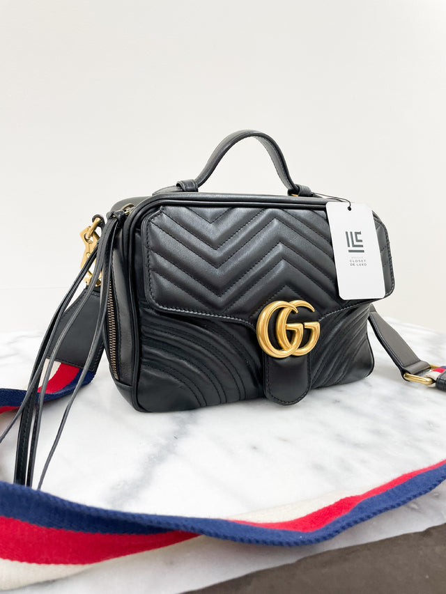 Bolsa Gucci GG Marmont Sylvie WEB Preta