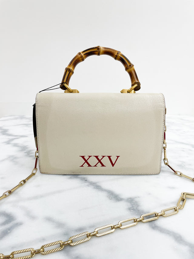 Bolsa Gucci Ottilia Bamboo Off White