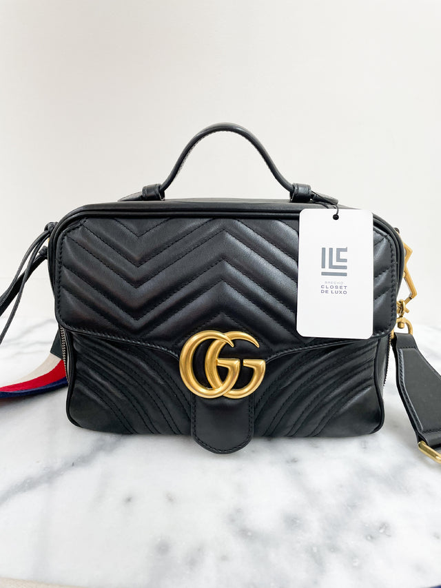 Bolsa Gucci GG Marmont Sylvie WEB Preta