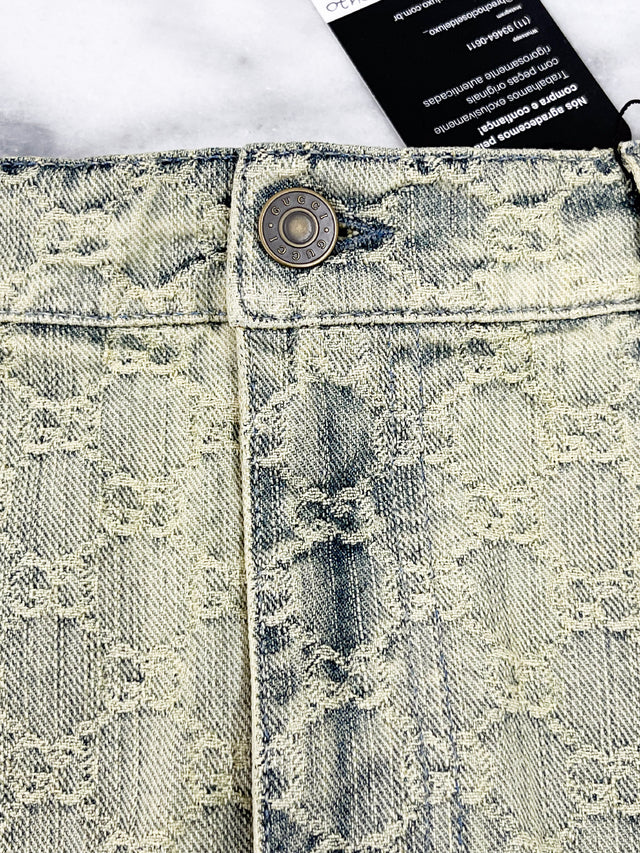 Saia Gucci Denim Monograma Tam.M