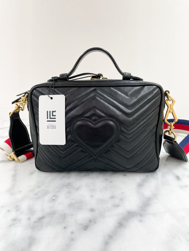 Bolsa Gucci GG Marmont Sylvie WEB Preta