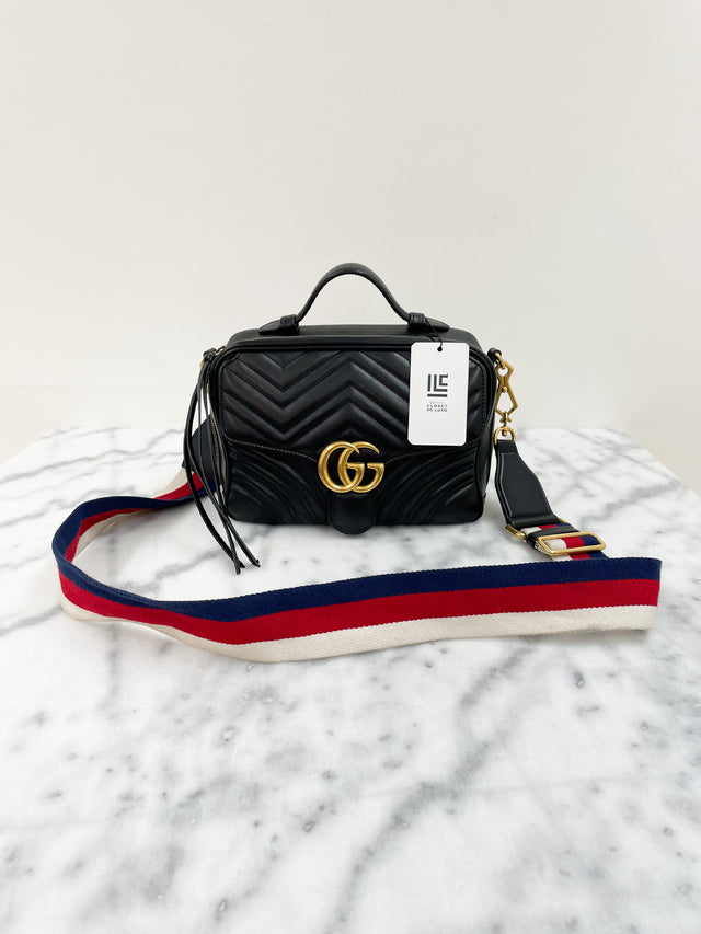 Bolsa Gucci GG Marmont Sylvie WEB Preta