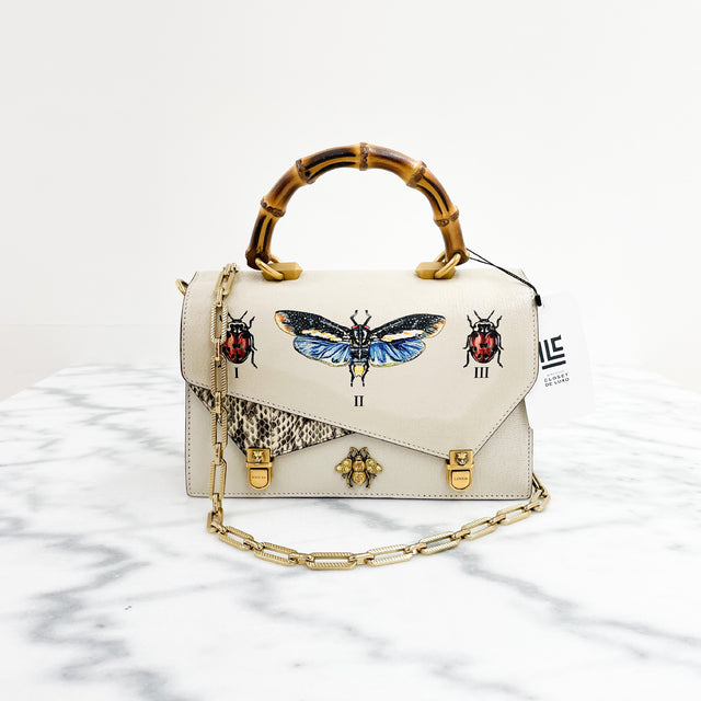 Bolsa Gucci Ottilia Bamboo Off White