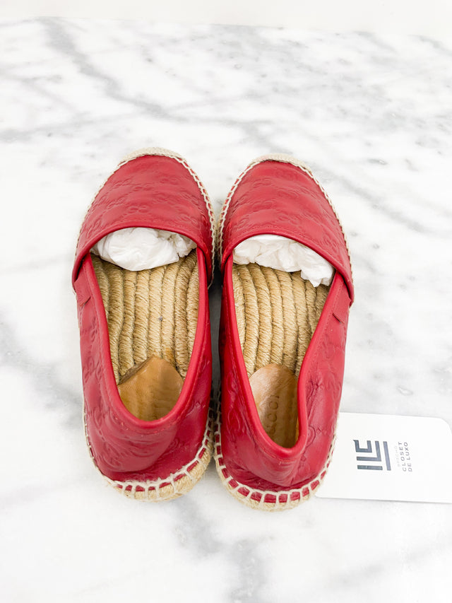 Espadrille Gucci Monograma Vermelha 34BR