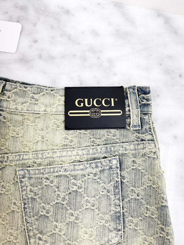 Saia Gucci Denim Monograma Tam.M