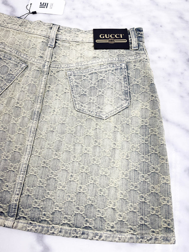 Saia Gucci Denim Monograma Tam.M