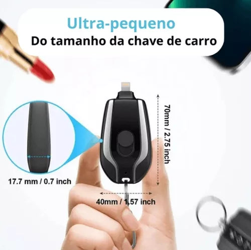 PowerCnx Chaveiro Carregador: Suporta iPhone e Android | Oferta Especial - Compre 1, Leve 2 - Somente Hoje!