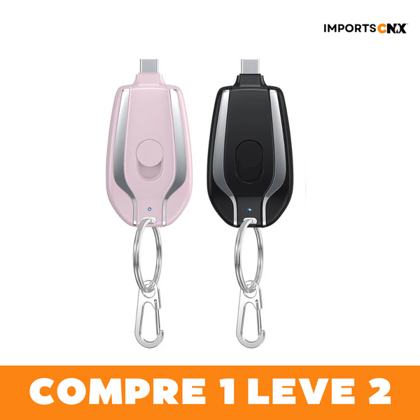 PowerCnx Chaveiro Carregador: Suporta iPhone e Android | Oferta Especial - Compre 1, Leve 2 - Somente Hoje!