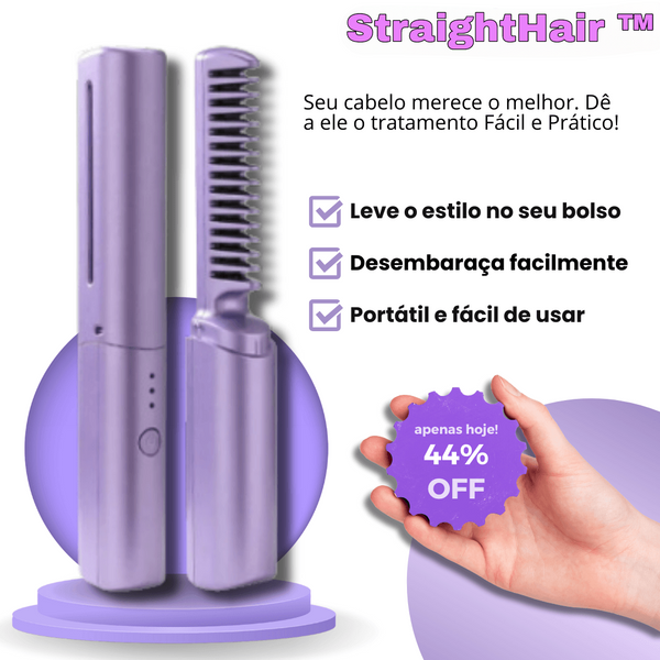 StraightHair ™ Pente Alisador de Cabelo Sem Fio: Liberdade de Estilo em Qualquer Lugar a Qualquer Hora!