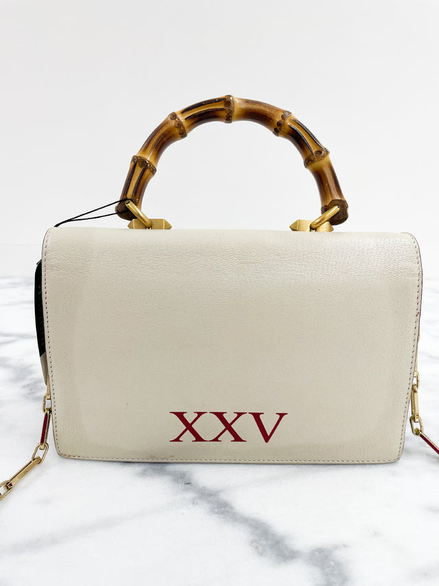 Bolsa Gucci Ottilia Bamboo Off White