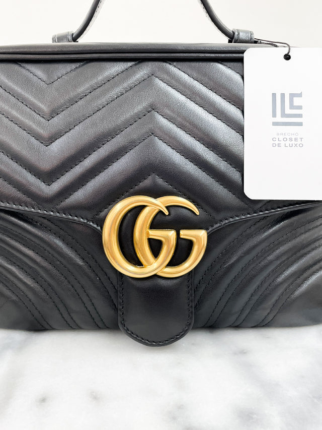 Bolsa Gucci GG Marmont Sylvie WEB Preta