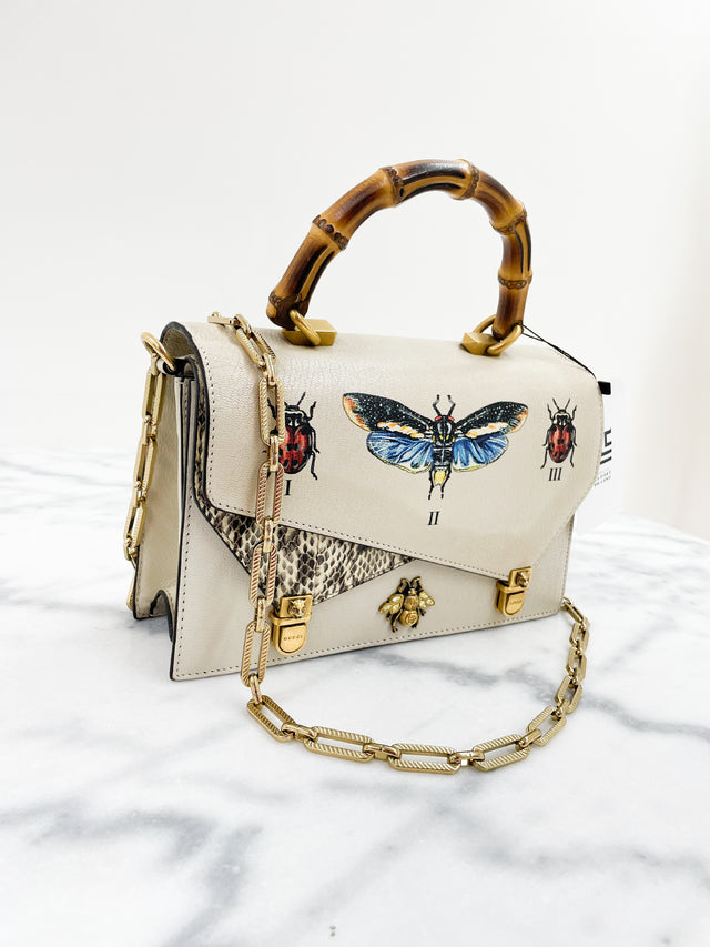 Bolsa Gucci Ottilia Bamboo Off White