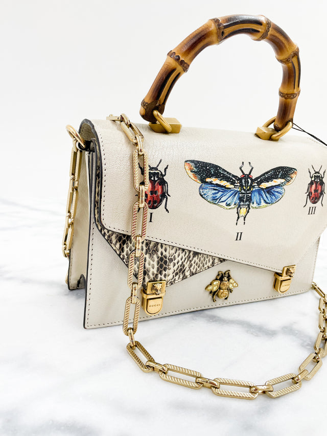 Bolsa Gucci Ottilia Bamboo Off White