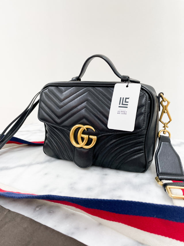 Bolsa Gucci GG Marmont Sylvie WEB Preta