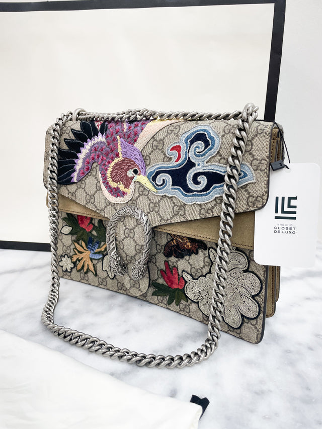 Bolsa Gucci Dionysus Embroidered Monograma NOVA