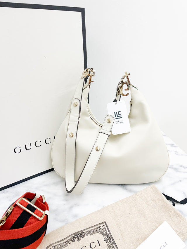 Bolsa Gucci Attache Off White Web Large