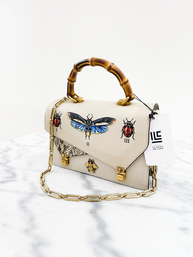 Bolsa Gucci Ottilia Bamboo Off White