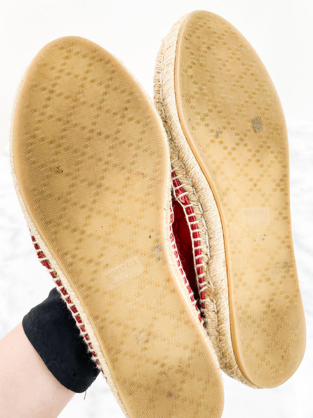 Espadrille Gucci Monograma Vermelha 34BR