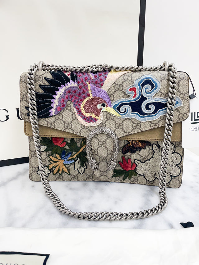 Bolsa Gucci Dionysus Embroidered Monograma NOVA