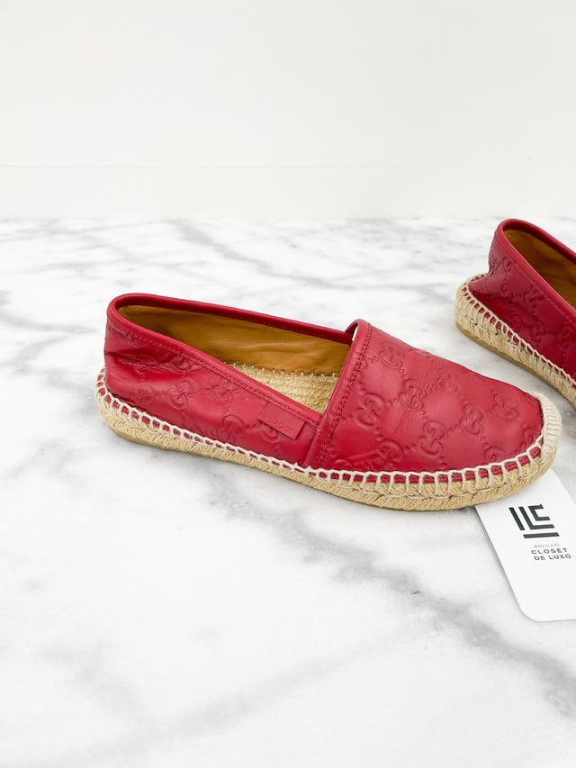 Espadrille Gucci Monograma Vermelha 34BR