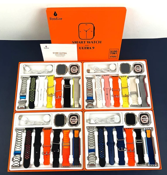 SmartWatch Serie 9 Ultra Kit com 7 Pulseiras + Case de Brinde